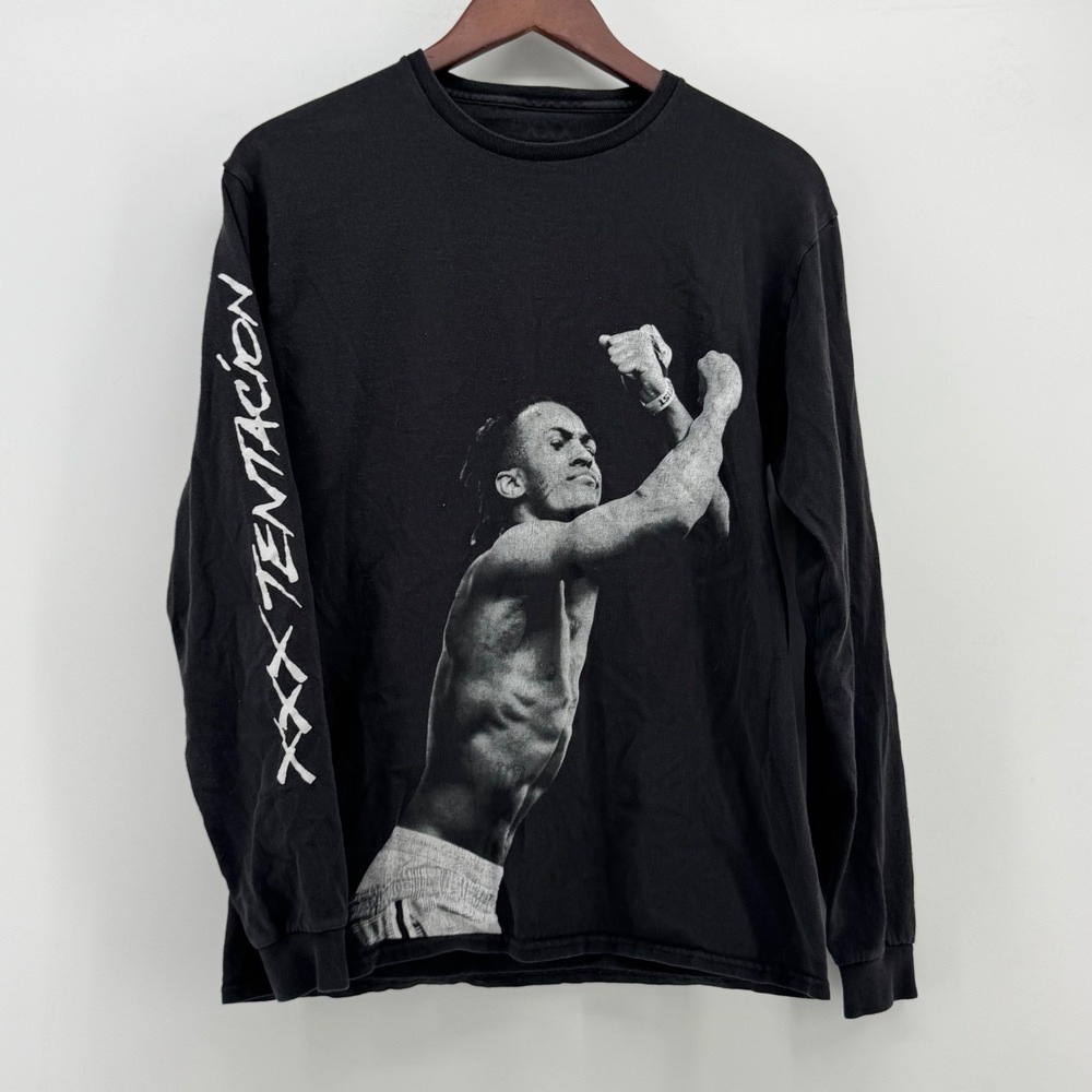 XXXTentacion Memorial Long Sleeve Graphic T-Shirt Black Mens Medium Portrait Tee